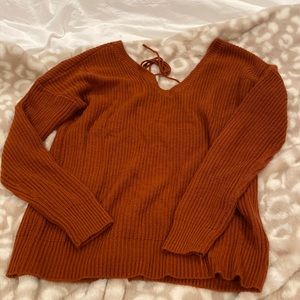 Orange open back sweater! Size small!